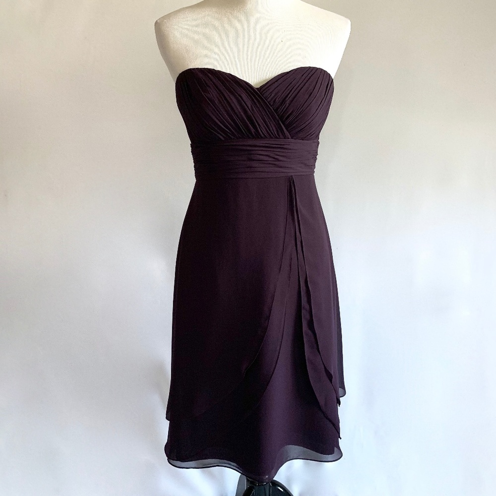 Bill Levkoff Strapless Purple Cocktail Dress 6